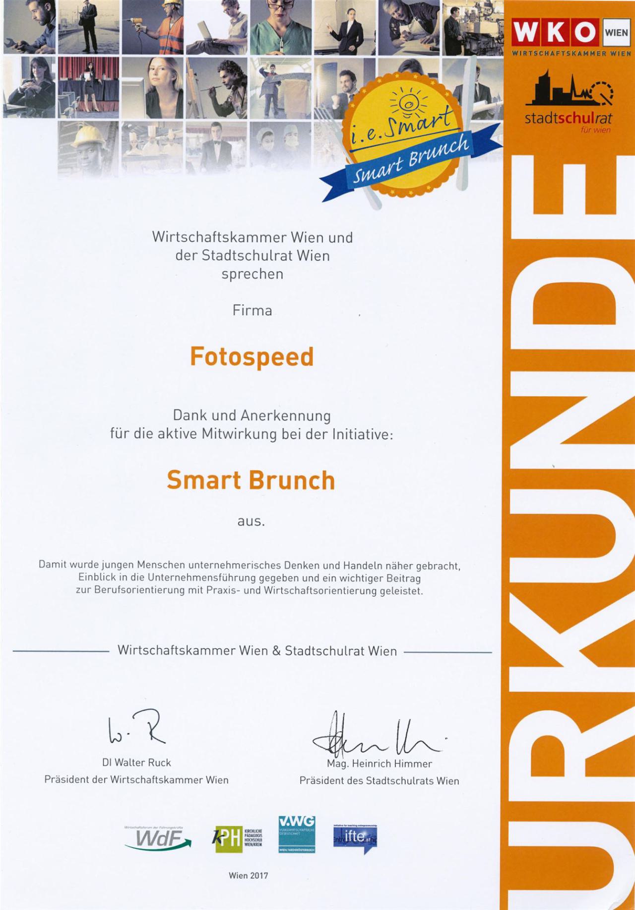 Dankesschreiben vom Stadtschulrat Wien