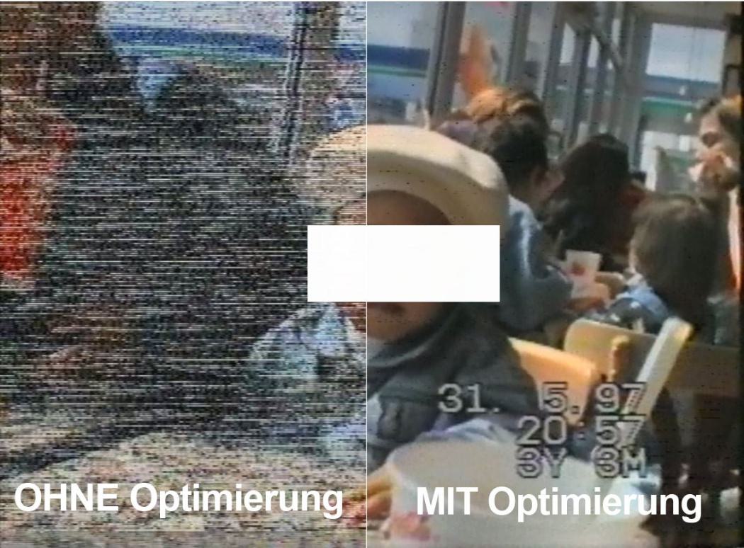 Video mit Bildoptimierung des Zeilenflimmerns Video mit Bildoptimierung des Zeilenflimmerns